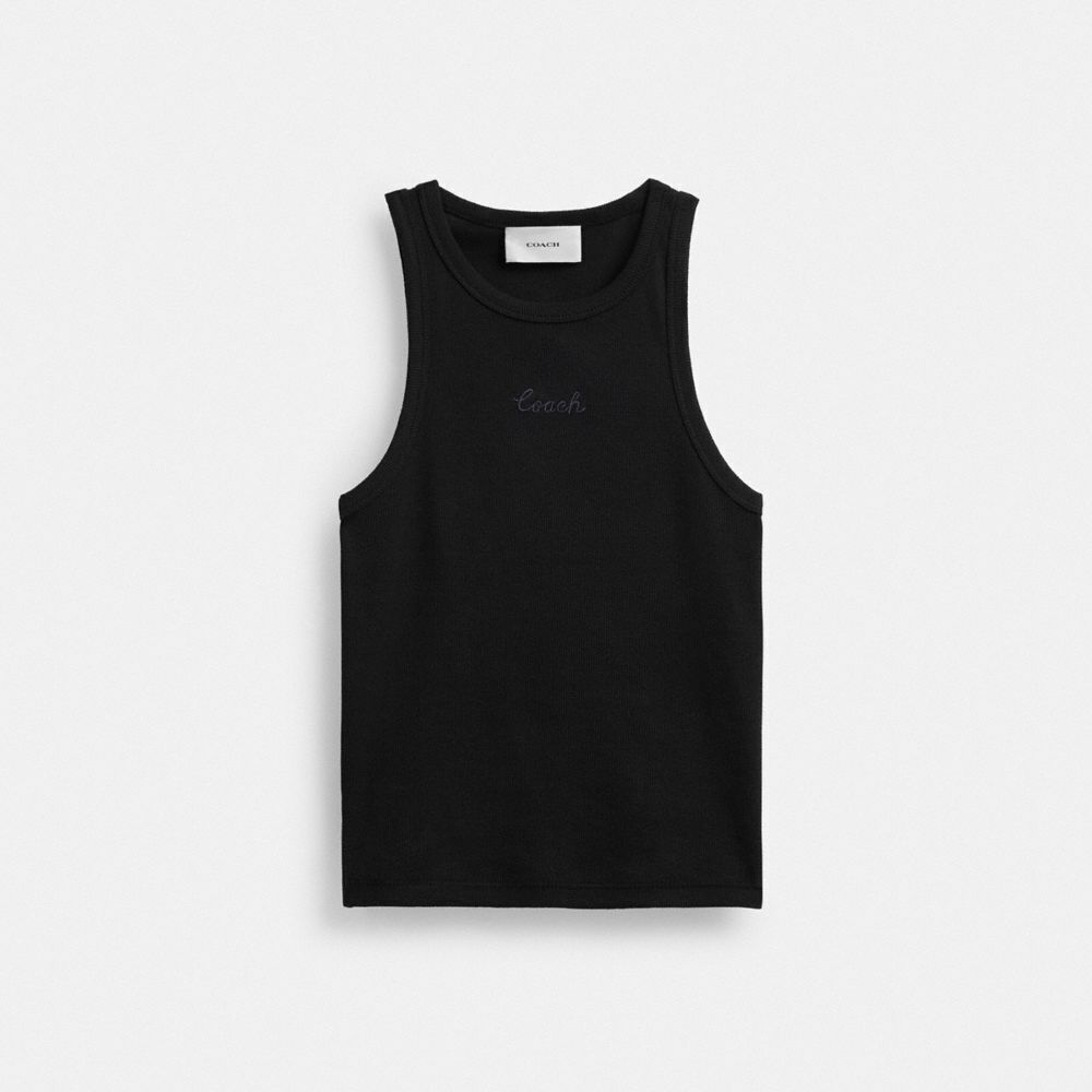 COACH Women’s Script TANK TOP in BLACK ** NWT ** Multiple Sizes Available **